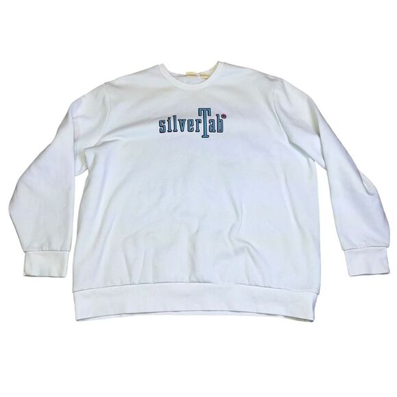 Levi's Silvertab Baggy Sweatshirt Size XXL White Graphic Pullover T-Shirt Retro - Picture 3 of 10